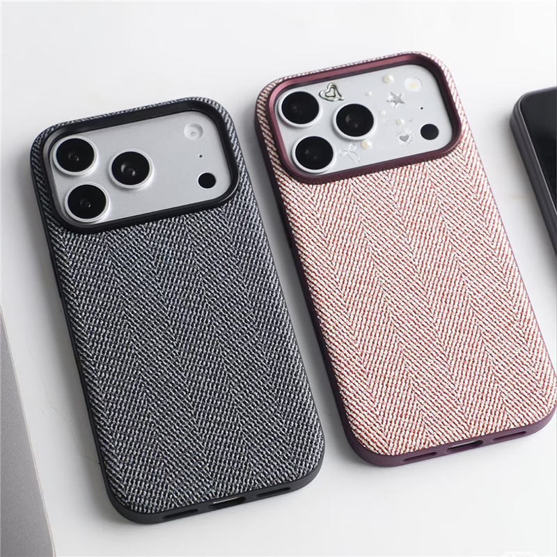 Tech Accessories Hard Case - غطاء هاتف فاخر من القماش المنسوج