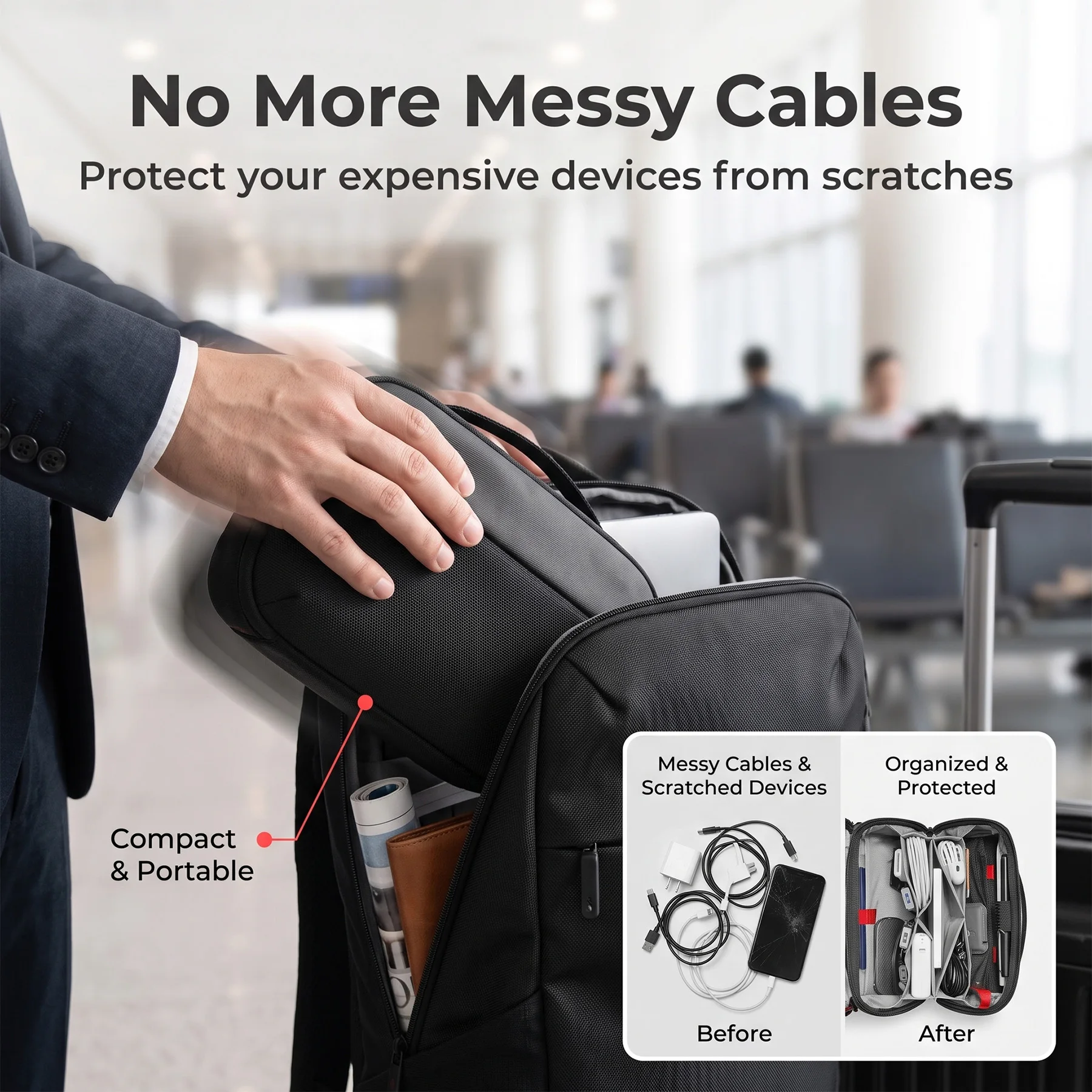 حقيبة تنظيم أدوات السفر، حافظة - مراجعة Tech Accessories Organizer Pouch وسعره
