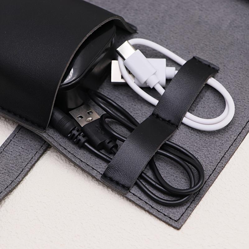 1 قطعة بو الجلود متعددة مقصورة - مراجعة Tech Accessories Organizer Pouch وسعره