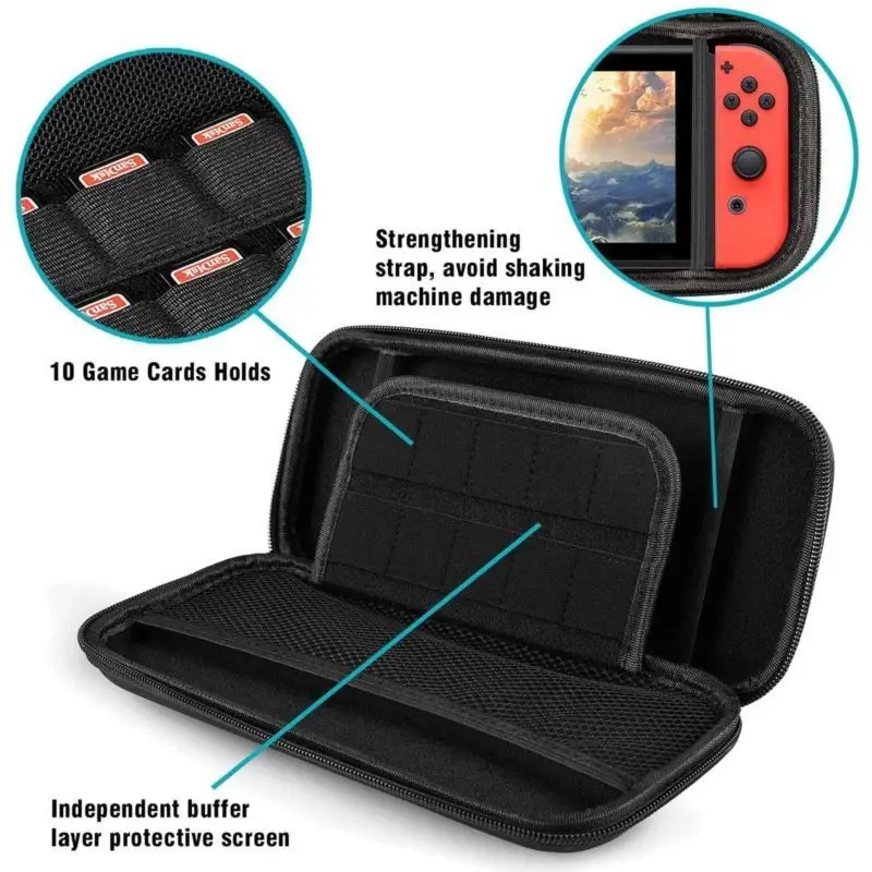 6 في 1 عدة أكياس لنينتندو سويت - مراجعة Tech Accessories Hard Case وسعره